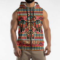 Thunderbird Totem Sleeveless Zip Hoodie Native American Geometric Tribal - Pacific Northwest Indigenous Art - Wonder Print Shop