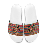 Thunderbird Totem Slide Sandals Native American Geometric Tribal - Pacific Northwest Indigenous Art - Wonder Print Shop