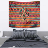 Thunderbird Totem Tapestry Native American Geometric Tribal - Pacific Northwest Indigenous Art - Wonder Print Shop