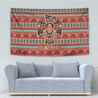 Thunderbird Totem Tapestry Native American Geometric Tribal - Pacific Northwest Indigenous Art - Wonder Print Shop