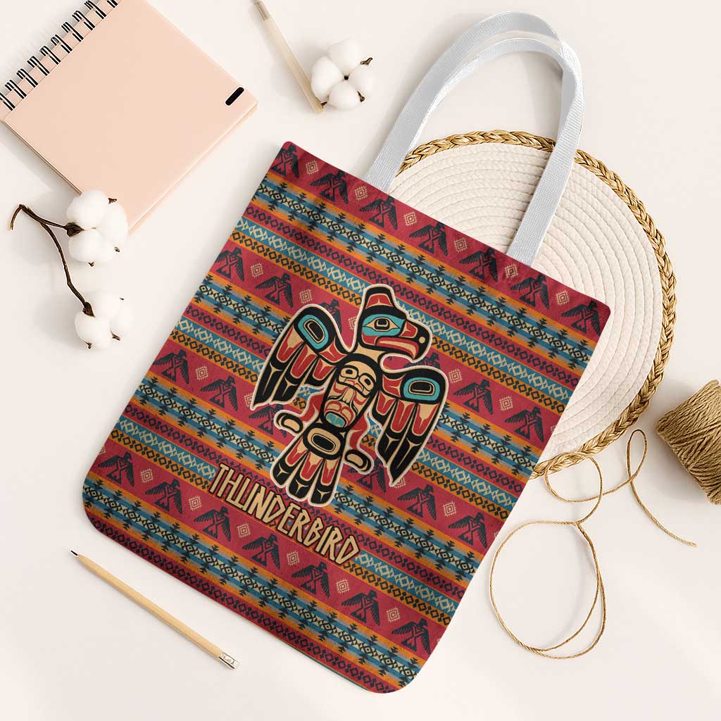 Thunderbird Totem Tote Bag Native American Geometric Tribal - Pacific Northwest Indigenous Art - Wonder Print Shop