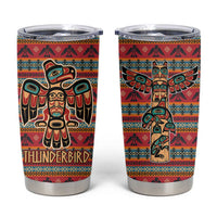 Thunderbird Totem Tumbler Cup Native American Geometric Tribal - Pacific Northwest Indigenous Art - Wonder Print Shop