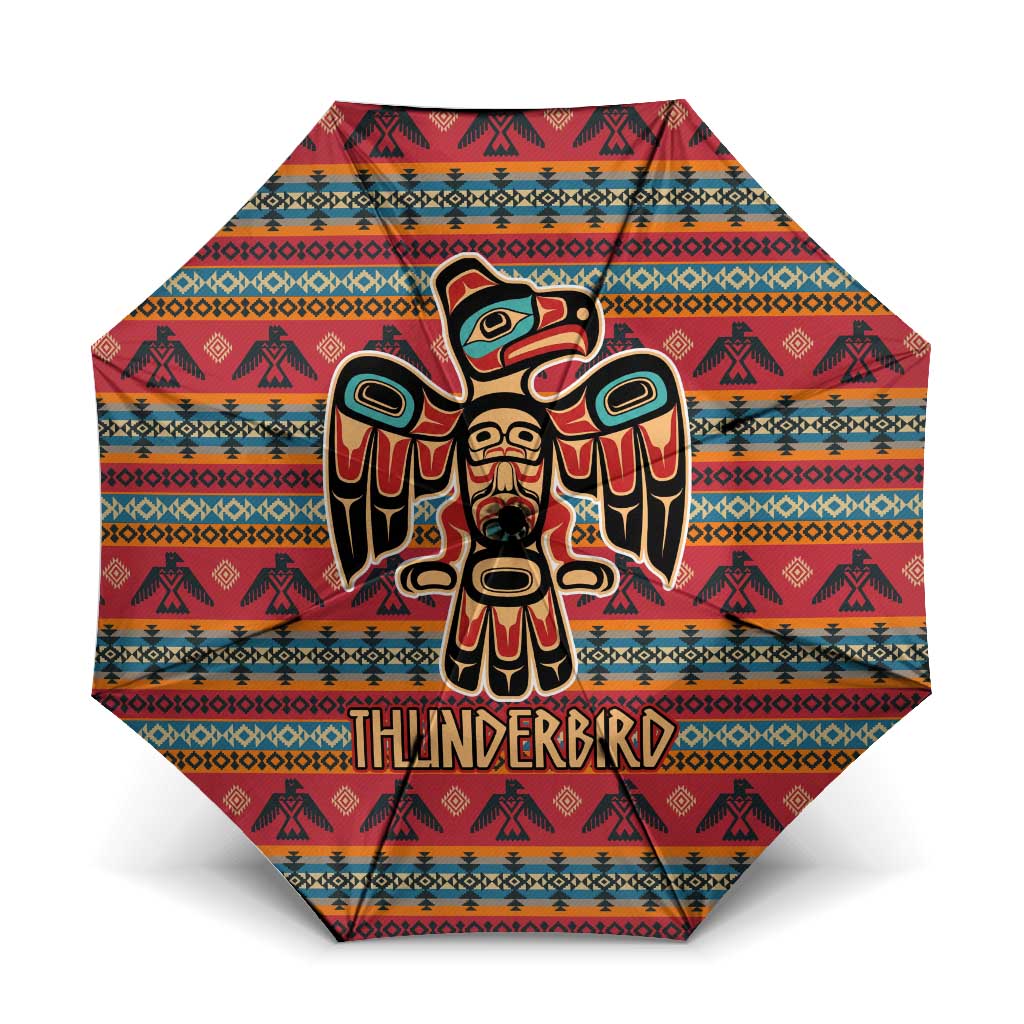 Thunderbird Totem Umbrella Native American Geometric Tribal - Pacific Northwest Indigenous Art - Wonder Print Shop