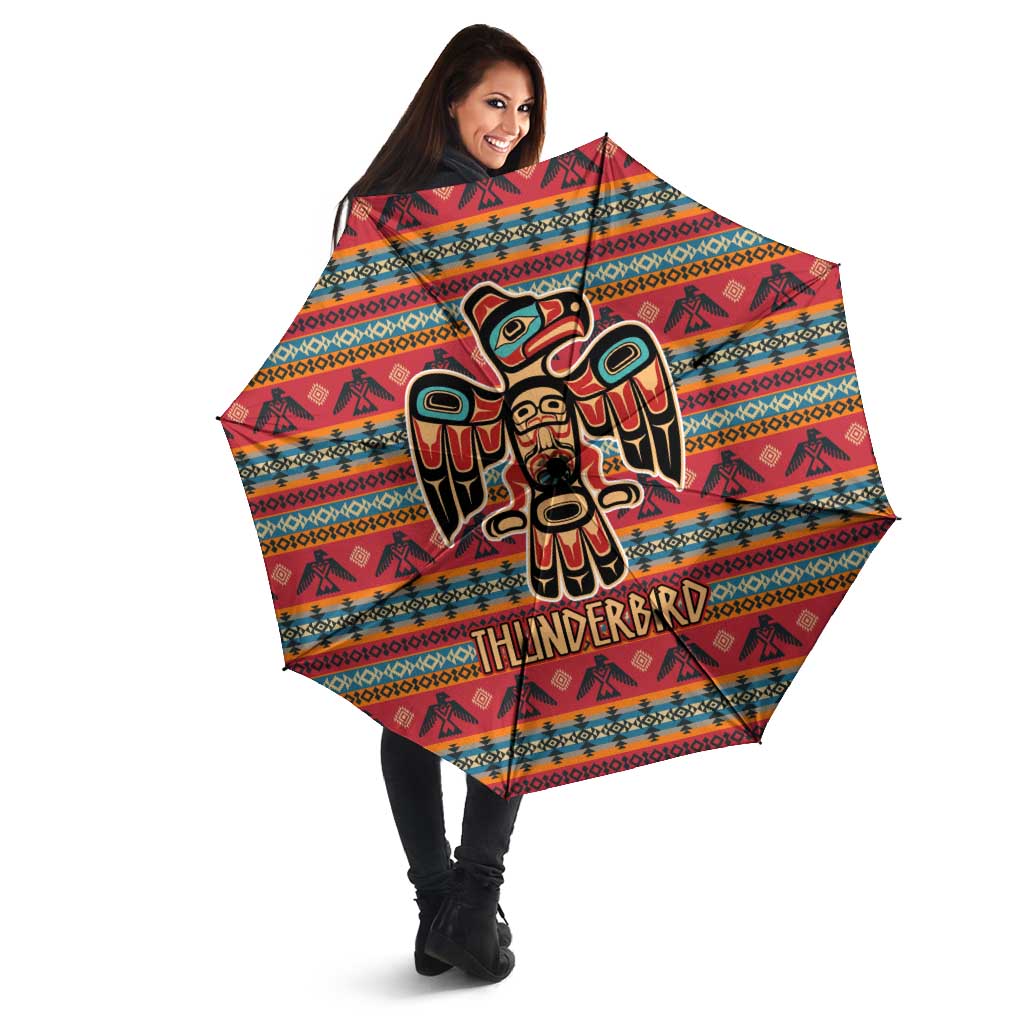 Thunderbird Totem Umbrella Native American Geometric Tribal - Pacific Northwest Indigenous Art - Wonder Print Shop