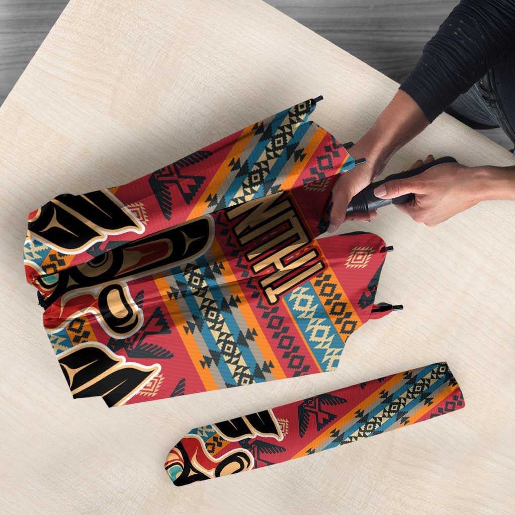 Thunderbird Totem Umbrella Native American Geometric Tribal - Pacific Northwest Indigenous Art - Wonder Print Shop