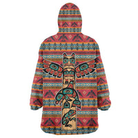 Thunderbird Totem Wearable Blanket Hoodie Native American Geometric Tribal - Pacific Northwest Indigenous Art - Wonder Print Shop