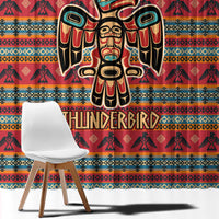 Thunderbird Totem Window Curtain Native American Geometric Tribal - Pacific Northwest Indigenous Art - Wonder Print Shop