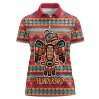Thunderbird Totem Women Polo Shirt Native American Geometric Tribal - Pacific Northwest Indigenous Art - Wonder Print Shop