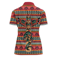 Thunderbird Totem Women Polo Shirt Native American Geometric Tribal - Pacific Northwest Indigenous Art - Wonder Print Shop