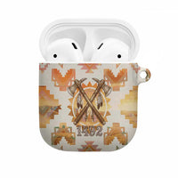 Native American Headdress and Tomahawk AirPods Case with 1492 Symbolic Date Traditional Feather Motif Indigenous Heritage - Wonder Print Shop