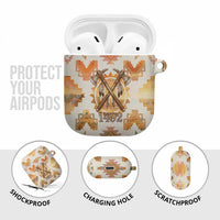 Native American Headdress and Tomahawk AirPods Case with 1492 Symbolic Date Traditional Feather Motif Indigenous Heritage - Wonder Print Shop