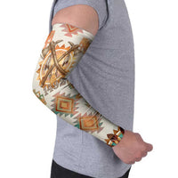 Native American Headdress and Tomahawk Arm Sleeves with 1492 Symbolic Date Traditional Feather Motif Indigenous Heritage - Wonder Print Shop