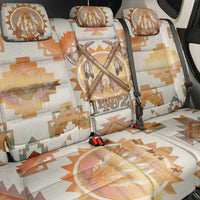 Native American Headdress and Tomahawk Back Car Seat Cover with 1492 Symbolic Date Traditional Feather Motif Indigenous Heritage - Wonder Print Shop