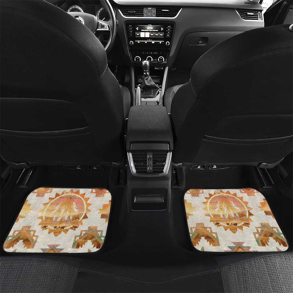 Native American Headdress and Tomahawk Car Mats with 1492 Symbolic Date Traditional Feather Motif Indigenous Heritage - Wonder Print Shop