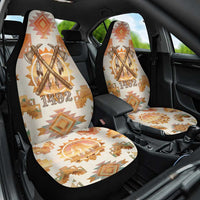 Native American Headdress and Tomahawk Car Seat Cover with 1492 Symbolic Date Traditional Feather Motif Indigenous Heritage - Wonder Print Shop