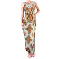 Native American Headdress and Tomahawk Family Matching Tank Maxi Dress and Hawaiian Shirt with 1492 Symbolic Date Traditional Feather Motif Indigenous Heritage - Wonder Print Shop
