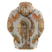 Native American Headdress and Tomahawk Hoodie with 1492 Symbolic Date Traditional Feather Motif Indigenous Heritage - Wonder Print Shop