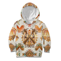 Native American Headdress and Tomahawk Kid Hoodie with 1492 Symbolic Date Traditional Feather Motif Indigenous Heritage - Wonder Print Shop