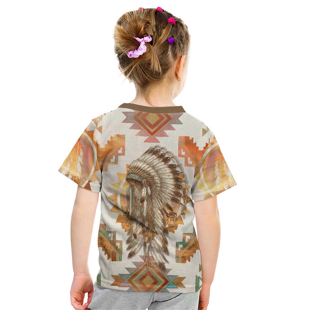 Native American Headdress and Tomahawk Kid T Shirt with 1492 Symbolic Date Traditional Feather Motif Indigenous Heritage - Wonder Print Shop