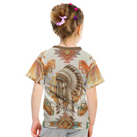 Native American Headdress and Tomahawk Kid T Shirt with 1492 Symbolic Date Traditional Feather Motif Indigenous Heritage - Wonder Print Shop