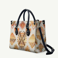 Native American Headdress and Tomahawk Leather Bag with 1492 Symbolic Date Traditional Feather Motif Indigenous Heritage - Wonder Print Shop