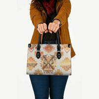 Native American Headdress and Tomahawk Leather Bag with 1492 Symbolic Date Traditional Feather Motif Indigenous Heritage - Wonder Print Shop