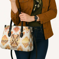 Native American Headdress and Tomahawk Leather Bag with 1492 Symbolic Date Traditional Feather Motif Indigenous Heritage - Wonder Print Shop