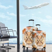Native American Headdress and Tomahawk Luggage Cover with 1492 Symbolic Date Traditional Feather Motif Indigenous Heritage - Wonder Print Shop
