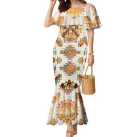 Native American Headdress and Tomahawk Mermaid Dress with 1492 Symbolic Date Traditional Feather Motif Indigenous Heritage - Wonder Print Shop