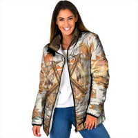 Native American Headdress and Tomahawk Padded Jacket with 1492 Symbolic Date Traditional Feather Motif Indigenous Heritage - Wonder Print Shop