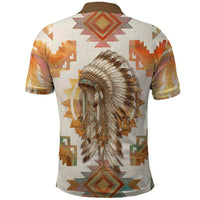 Native American Headdress and Tomahawk Polo Shirt with 1492 Symbolic Date Traditional Feather Motif Indigenous Heritage - Wonder Print Shop