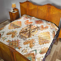 Native American Headdress and Tomahawk Quilt with 1492 Symbolic Date Traditional Feather Motif Indigenous Heritage - Wonder Print Shop