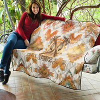 Native American Headdress and Tomahawk Quilt with 1492 Symbolic Date Traditional Feather Motif Indigenous Heritage - Wonder Print Shop