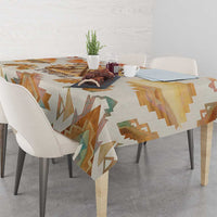Native American Headdress and Tomahawk Tablecloth with 1492 Symbolic Date Traditional Feather Motif Indigenous Heritage - Wonder Print Shop