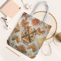 Native American Headdress and Tomahawk Tote Bag with 1492 Symbolic Date Traditional Feather Motif Indigenous Heritage - Wonder Print Shop
