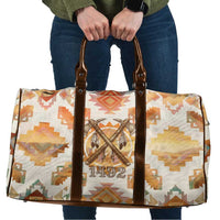 Native American Headdress and Tomahawk Travel Bag with 1492 Symbolic Date Traditional Feather Motif Indigenous Heritage - Wonder Print Shop