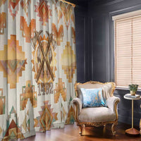 Native American Headdress and Tomahawk Window Curtain with 1492 Symbolic Date Traditional Feather Motif Indigenous Heritage - Wonder Print Shop