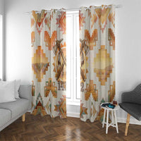 Native American Headdress and Tomahawk Window Curtain with 1492 Symbolic Date Traditional Feather Motif Indigenous Heritage - Wonder Print Shop