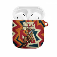 Native American Warrior AirPods Case with Tribal Geometric Pattern Bold Sunset Mountain - Wonder Print Shop