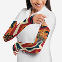 Native American Warrior Arm Sleeves with Tribal Geometric Pattern Bold Sunset Mountain - Wonder Print Shop