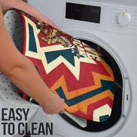 Native American Warrior Bathroom Set with Tribal Geometric Pattern Bold Sunset Mountain - Wonder Print Shop