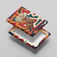 Native American Warrior Canvas Wall Art with Tribal Geometric Pattern Bold Sunset Mountain - Wonder Print Shop
