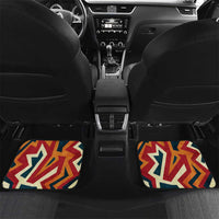 Native American Warrior Car Mats with Tribal Geometric Pattern Bold Sunset Mountain - Wonder Print Shop