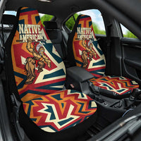 Native American Warrior Car Seat Cover with Tribal Geometric Pattern Bold Sunset Mountain - Wonder Print Shop