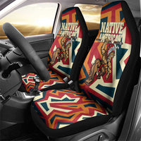 Native American Warrior Car Seat Cover with Tribal Geometric Pattern Bold Sunset Mountain - Wonder Print Shop