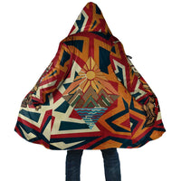 Native American Warrior Cloak with Tribal Geometric Pattern Bold Sunset Mountain - Wonder Print Shop