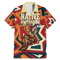 Native American Warrior Family Matching Mermaid Dress and Hawaiian Shirt with Tribal Geometric Pattern Bold Sunset Mountain - Wonder Print Shop
