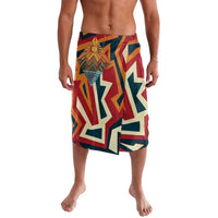Native American Warrior Lavalava with Tribal Geometric Pattern Bold Sunset Mountain - Wonder Print Shop