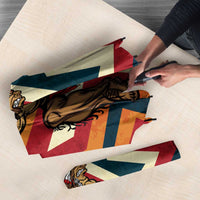 Native American Warrior Umbrella with Tribal Geometric Pattern Bold Sunset Mountain - Wonder Print Shop