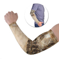 Buffalo Skull Arm Sleeves Feathers Tribal Map and Historical Indigenous Native American Heritage Bison - Wonder Print Shop